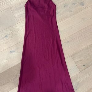 Flynn Skye Strapless Burgundy Dress